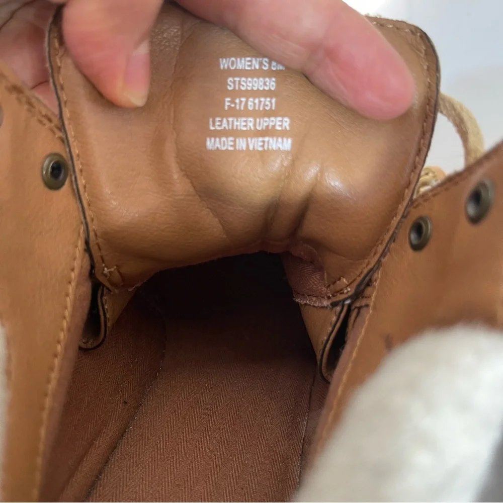 Sperry Women's Wedged Leather Ankle Boots Lace Up Comfort Sz 8M Celeste Bliss